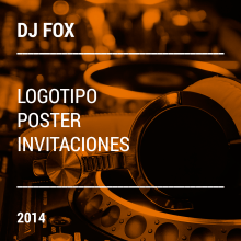 DJ FOX, Logotipo/Poster/Invitaciones. Design, Art Direction, Br, ing, Identit, Character Design, Graphic Design, Creativit, and Poster Design project by Alejandro Cervantes - 02.04.2014