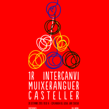 Diseño Cartel Encuentro Muixeranga y Castellers. Poster Design project by Edith Llop Roselló - 09.23.2019