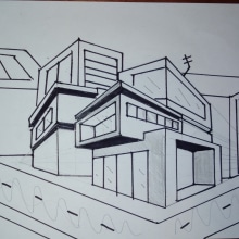 Casas en Perspectiva . Traditional illustration, Architecture, Pencil Drawing, Drawing, Realistic Drawing, and Children's Illustration project by valdivia.delarocha.laura - 09.25.2019