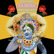 Ilustración con collage digital enfocado a producto: "La Rosa" Habana Superiores . Un proyecto de Diseño de producto, Collage, Retoque fotográfico e Ilustración digital de apsaras.david - 05.10.2019