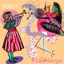 Proyecto Personal- Don't cry flamingo. Design, Design gráfico, Colagem, Criatividade, Ilustração digital, e Concept Art projeto de apsaras.david - 07.10.2019