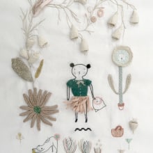 Cómo bordar un jardín de dedaleras Ein Projekt aus dem Bereich Stickerei und Textile Illustration von Adriana Torres - 01.12.2017