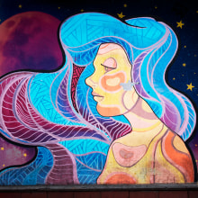 Intervención gráfica a mural de Acrylic Souls. Un proyecto de Diseño, Fotografía, Diseño gráfico, Retoque fotográfico e Ilustración digital de Yeimy Herrera - 09.10.2019