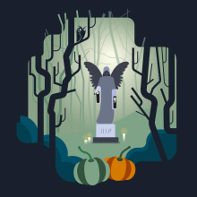 Infografia Halloween 2019. Design gráfico e Ilustração digital projeto de Matilda Lombas - 15.10.2019