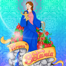 Virgen de Betania. Un proyecto de Ilustración tradicional, Ilustración vectorial, Ilustración digital e Ilustración infantil de Ronald Ramirez - 10.02.2018