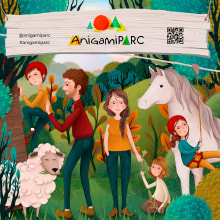 ANIGAMIPARC para toda la família. Ilustração tradicional, Design gráfico e Ilustração digital projeto de Ana Beatriz Reina Rojas - 10.08.2019
