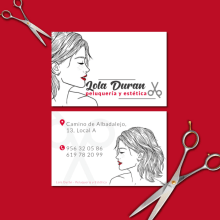 Tarjeta de visita Peluquería Lola Durán. Design, Publicidade, Br, ing e Identidade, e Design gráfico projeto de Celia Macías - 17.10.2019