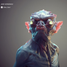 FishFace Creature. 3D, and 3D Modeling project by jose hernandez - 10.20.2019