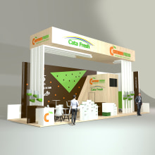 Catman Fresh & Cata Fresh stand design Fruit Attraction 2019. Installations, 3D, Art Direction, Furniture Design, Making, Graphic Design, Interior Design, 3D Modeling, and Decoration project by Verónica Carrasco de Pablo - 10.22.2019