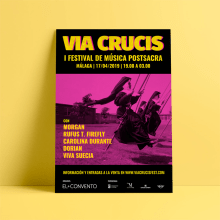 Festival Via Crucis. Un proyecto de Diseño, Eventos, Diseño gráfico, Retoque fotográfico, Creatividad y Diseño de carteles de Irene Moya López - 22.10.2019