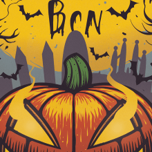 Happy Halloween Bcn . Ilustração tradicional, Design gráfico, Ilustração vetorial, Ilustração digital e Ilustração infantil projeto de Marco Boetti - 24.10.2019