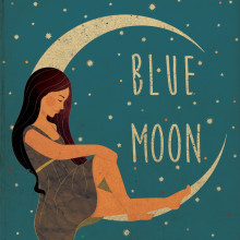 Blue Moon. Traditional illustration, Vector Illustration, and Digital Illustration project by BTATO - 02.01.2015
