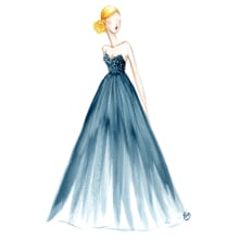 Blue Dress. Ilustração têxtil projeto de BTATO - 14.02.2016