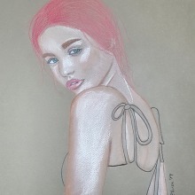 Pink. Portrait Drawing project by Eloisa Gutiérrez - 10.28.2019