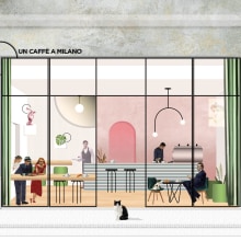 Iniciación Diseño Interiores / Bar Restaurant. Design projeto de Magdalena Lizarraga Nardocci - 30.10.2019