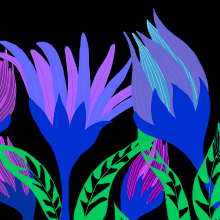 flores fluor. Ilustração digital projeto de Josefina Ruarte - 05.11.2019