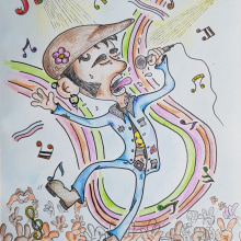 Proyecto Introducción a la creación de personajes cartoon: Musika eta Lurra ( Música y Tierra). Desenho a lápis, e Desenho projeto de Imanol Pacheco Izeta - 09.11.2019