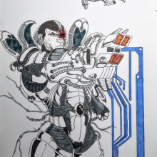 Cyborg DC - Justice Ligue. Traditional illustration, Drawing, and Artistic Drawing project by Jonny GC - 11.21.2019