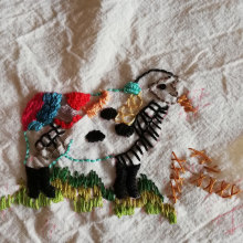 Mi Proyecto del curso: Técnicas de bordado: ilustrando una oveja con hilo y aguja. Un proyecto de Bordado de cristidubi - 27.11.2019