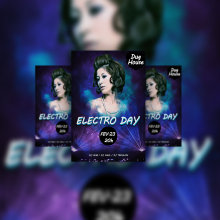 Electro day - flyer. Graphic Design project by Yuri Aparecido - 12.08.2019
