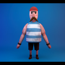 El pirata Eustakio. 3D, Rigging, Character Animation, 3D Animation, 3D Modeling, and 3D Character Design project by Cristina Zafra - 12.09.2019