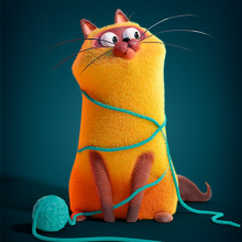 GATO. 3D, and 3D Character Design project by Adrián Andújar - 12.10.2019