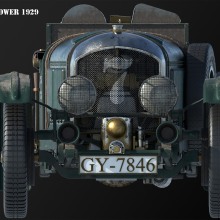 Bentley Blower 1929. Een project van 3D, Craft, Film, 3D-animatie,  3D-modellering y  Concept art van enriquepbart - 10.12.2019