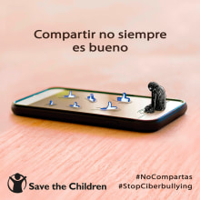 Compartir no siempre es bueno. Campaña Anti Bullying. Publicidade, e Redes sociais projeto de Marta Fernández Roy - 10.11.2018