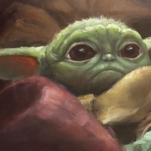 Baby Yoda. Pintura projeto de Rubén Megido - 09.12.2019