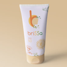 Diseño de logotipo y packaging para crema solar elaborada sólo con productos naturales.. Ilustração tradicional, e Design gráfico projeto de Verónica Zara Benítez - 06.10.2019