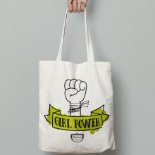 Girl Power Tote Bag. Un proyecto de Ilustración tradicional y Diseño gráfico de Cristina Ygarza - 16.12.2019
