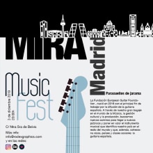 Cartel publicitario para anunciar guitar music festival en Paracuellos del Jarama. Un proyecto de Diseño de carteles de javier de la calle hernandez - 23.12.2019