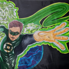 Green Lantern - Justice League. Un proyecto de Ilustración tradicional, Dibujo y Dibujo artístico de Jonny GC - 24.12.2019