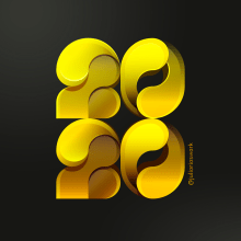 Feliz año 2020!. Un proyecto de Diseño, Ilustración, Ilustración vectorial, Diseño de logotipos, Ilustración digital y Lettering digital de Julio Ríos - 29.12.2019