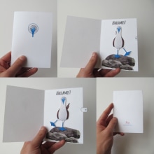 Tarjeta pop up. Piquero patas azules. Un proyecto de Diseño editorial y Papercraft de Formo Diseño - 01.11.2019