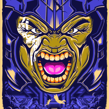Mi Proyecto del curso: Ilustración vectorial: más volumen y rock and roll. Hulk: Thor Ragnarok. Traditional illustration, and Digital Illustration project by Fabian Baeza - 01.01.2020