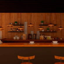 Cafeteria. Un proyecto de 3D, Arquitectura y Arquitectura interior de Isaias Jairo Buceta Gonzalez - 08.01.2020
