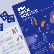 BBK Open Science. Ilustração tradicional, Br, ing e Identidade, e Design gráfico projeto de Antton Ugarte Ibarrondo - 04.03.2019