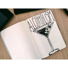 Alcoholism. Traditional illustration project by Cristina Fantova Garcia - 01.15.2020
