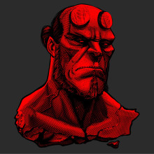 Hellboy. Traditional illustration project by Abraham García - 01.16.2020