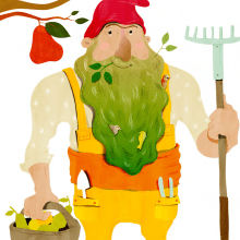El pagés barbut. Ilustração tradicional projeto de Stiliana Mitzeva - 16.01.2020