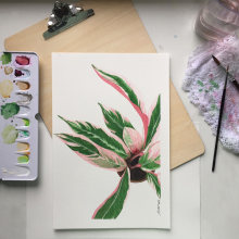 Flor em Aquarela. Un proyecto de Ilustración botánica de Jéssica Zambonato - 31.10.2019