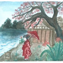 Mi Proyecto del curso: Ilustración en acuarela con influencia japonesa. Un proyecto de Ilustración tradicional, Bellas Artes y Creatividad de Andrea SH - 14.01.2020