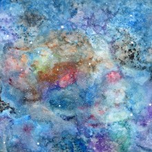 Galaxia: Geminis, Aries y Cáncer. Pintura em aquarela projeto de Valeria Soledad - 18.01.2020
