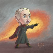 Jon Snow & Daenerys Targaryen - Caricaturas. Un proyecto de Diseño de personajes e Ilustración digital de Gerson Eric Pereira Rafael - 20.01.2020