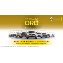 Vinilo promo Semana de ORO Renault para vehículos nuevos. Un proyecto de Diseño y Dirección de arte de Daniel Cifani Conforti - 08.07.2019