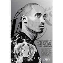 In loving memory of Kobe Bryant. Un proyecto de Diseño, Diseño gráfico, Ilustración vectorial e Ilustración de retrato de Rafael Cortes Casas - 28.01.2020