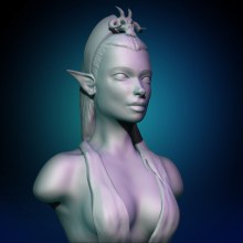 Reina de los Elfos. 3D, Escultura, Modelagem 3D, Design de personagens 3D, 3D Design, e Design digital projeto de Gabriel Delfino - 01.02.2018