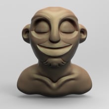 Busto de personaje cartoon (Render rápido). 3D, Animação 3D, Modelagem 3D, Design de personagens 3D, e 3D Design projeto de Gaizka Coterón - 02.02.2020