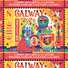 Galway 2020 Stamp. Traditional illustration, Graphic Design, and Lettering project by Steve Simpson - 01.04.2020